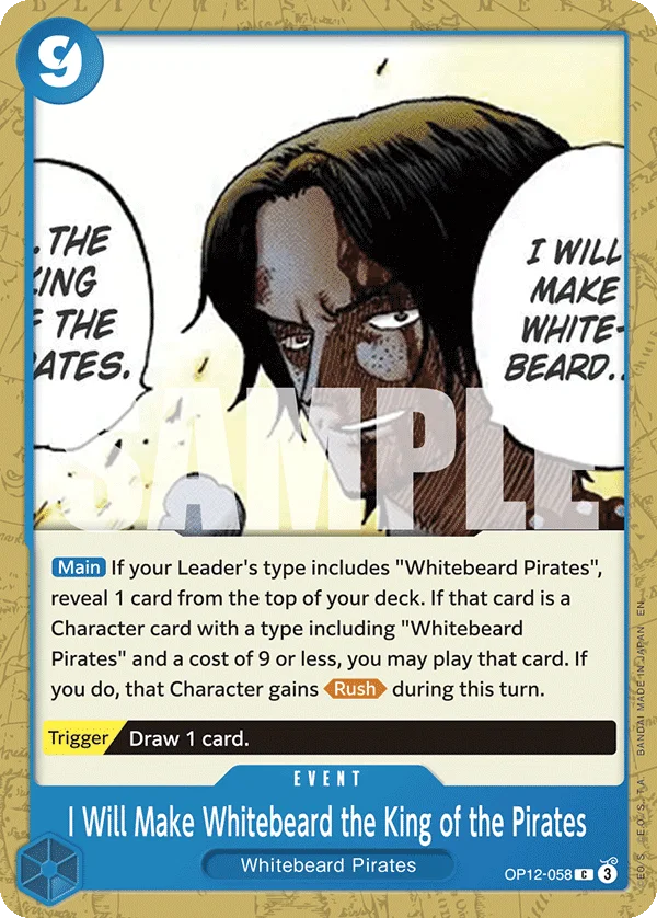 I Will Make Whitebeard the King of the Pirates OP12-058 – One Piece Card Game Event