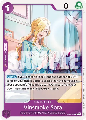 Vinsmoke Sora OP12-062 (Alternate art)