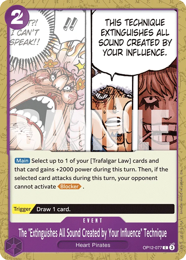 The "Extinguishes All Sound Created by Your Influence" Technique OP12-077 – One Piece Card Game Event