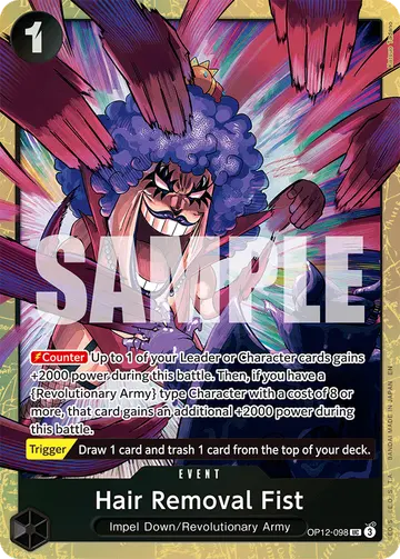 Hair Removal Fist OP12-098 (Alternate art)
