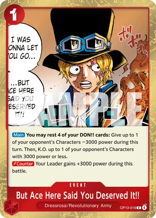 But Ace Here Said You Deserved It!! OP13-019 – One Piece Card Game Event