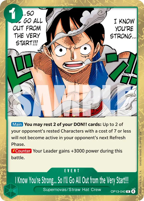 I Know You're Strong... So I'll Go All Out from the Very Start!!! OP13-040 – One Piece Card Game Event
