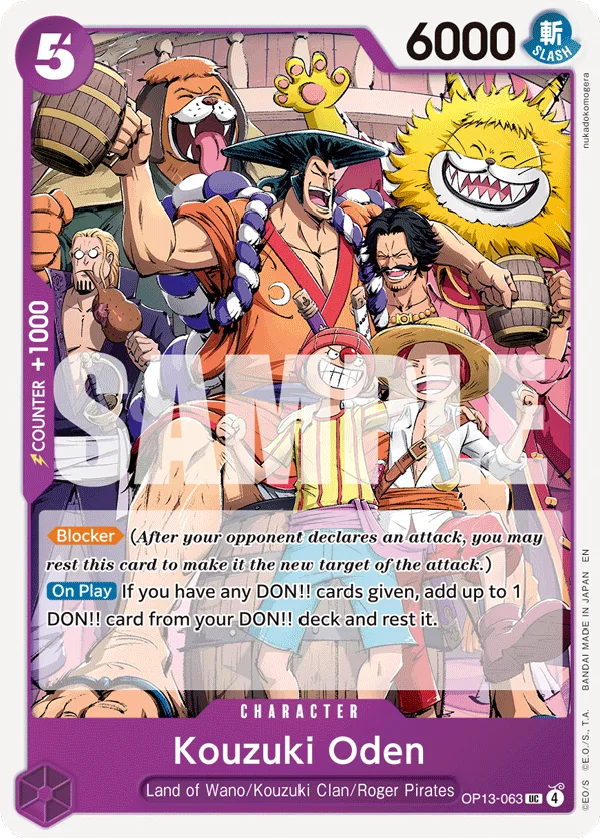 Kouzuki Oden OP13-063 – One Piece Card Game Character