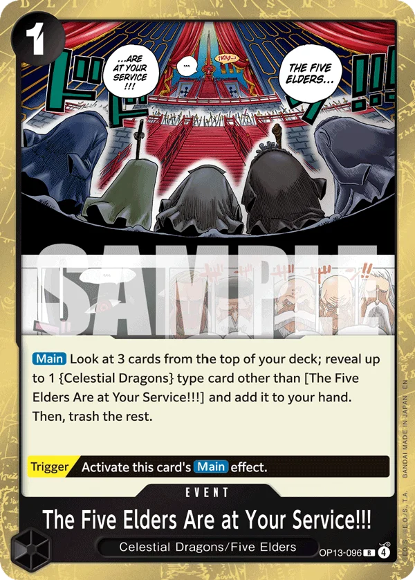 The Five Elders Are at Your Service!!! OP13-096 – One Piece Card Game Event