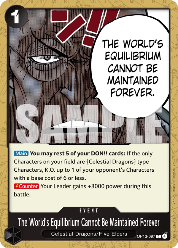 The World's Equilibrium Cannot Be Maintained Forever OP13-097 – One Piece Card Game Event