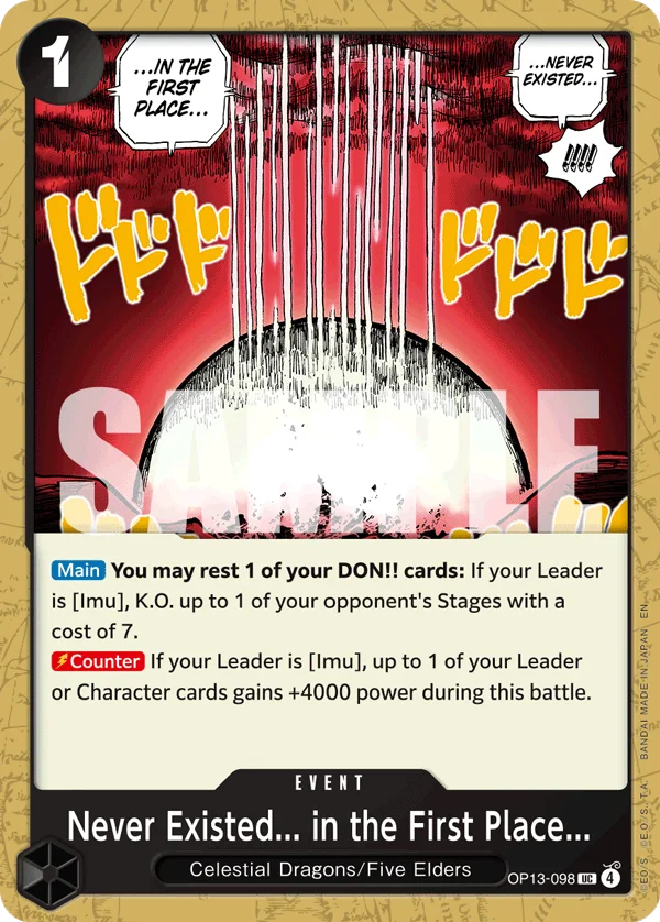 Never Existed... in the First Place... OP13-098 – One Piece Card Game Event