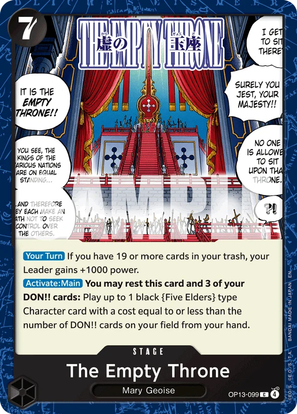 The Empty Throne OP13-099 – One Piece Card Game Stage