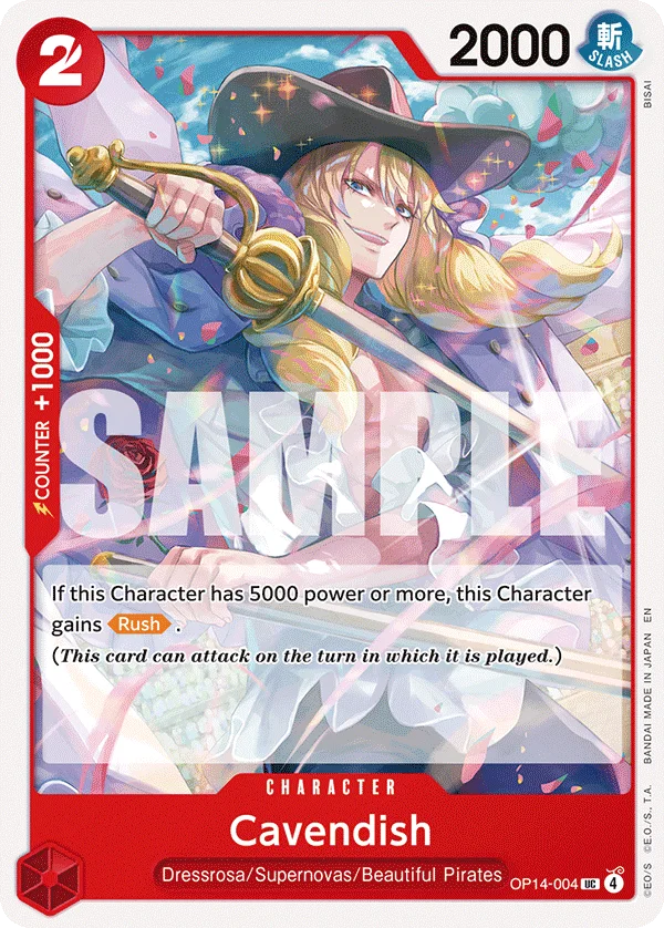 Cavendish OP14-004 – One Piece Card Game Character