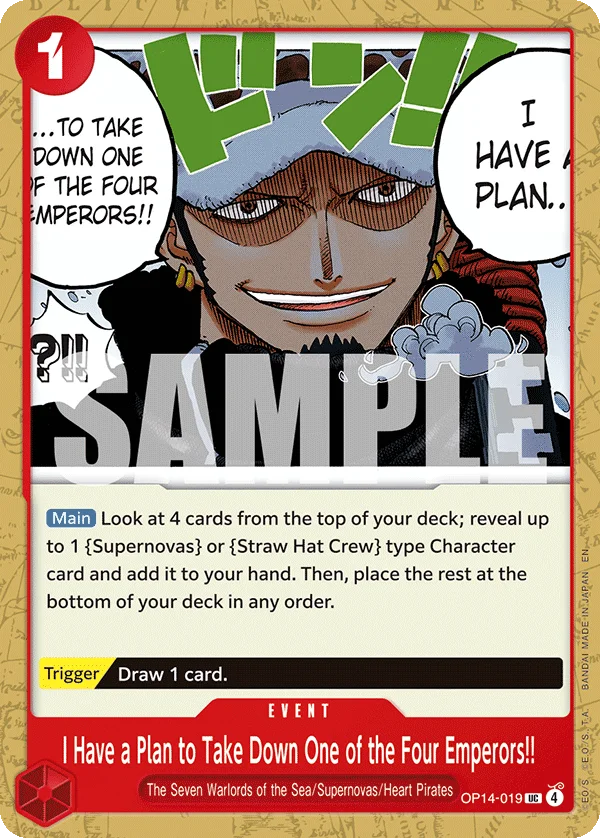 I Have a Plan to Take Down One of the Four Emperors!! OP14-019 – One Piece Card Game Event