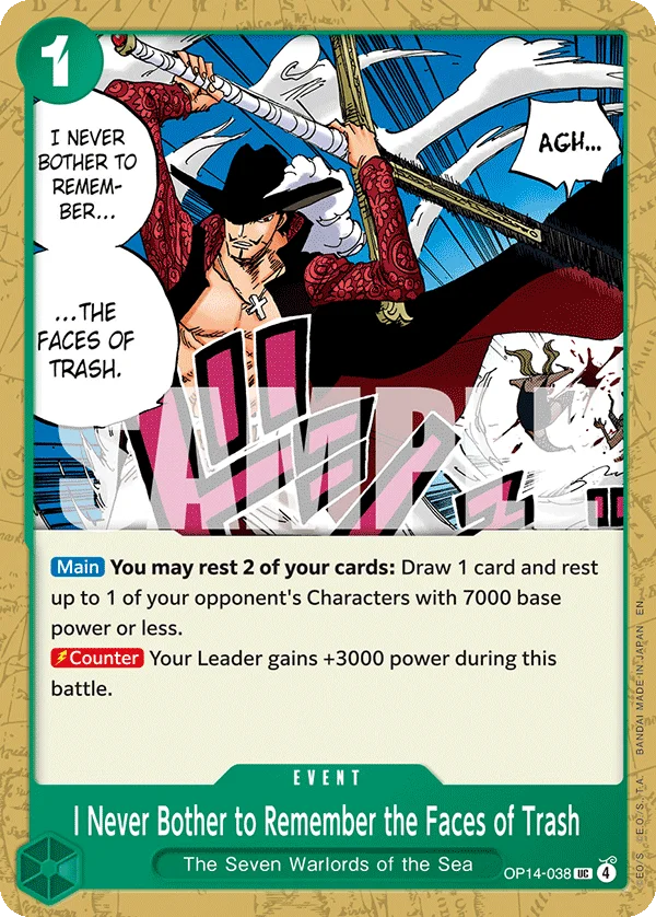 I Never Bother to Remember the Faces of Trash OP14-038 – One Piece Card Game Event