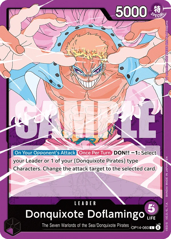 Donquixote Doflamingo OP14-060 – One Piece Card Game Leader