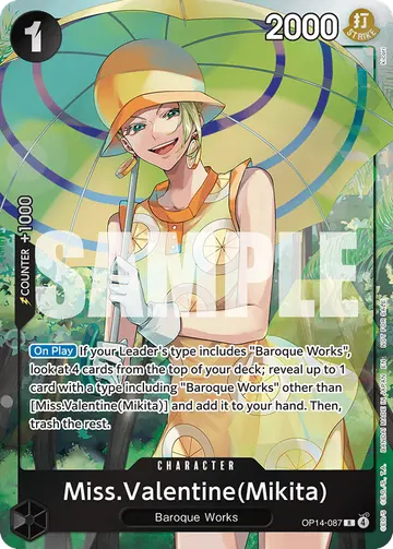 Miss.Valentine(Mikita) OP14-087 (Alternate art)
