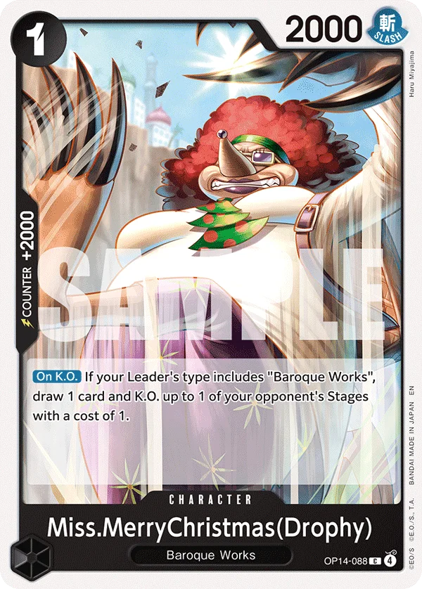 Miss.MerryChristmas(Drophy) OP14-088 – One Piece Card Game Character
