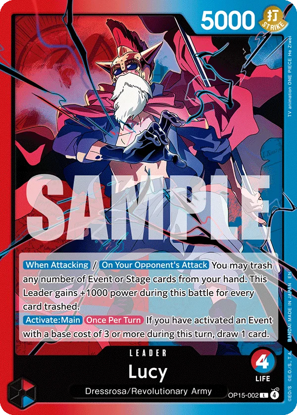 Lucy OP15-002 – One Piece Card Game Leader