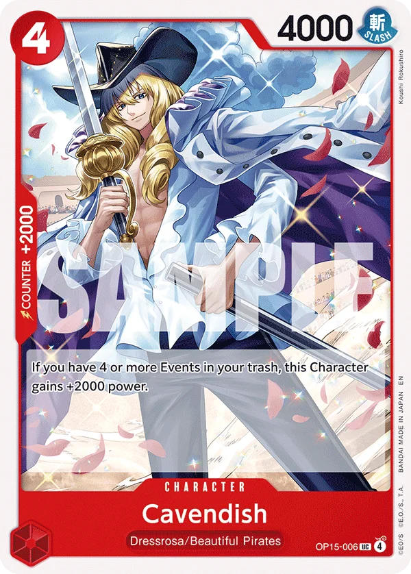 Cavendish OP15-006 – One Piece Card Game Character