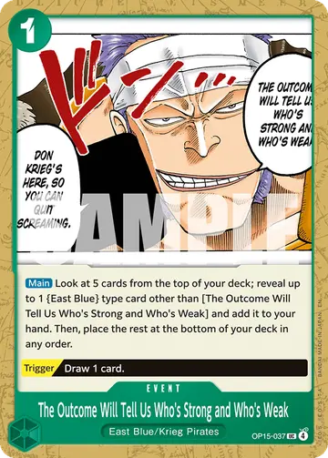The Outcome Will Tell Us Who's Strong and Who's Weak OP15-037