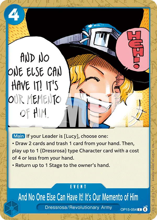And No One Else Can Have It! It's Our Memento of Him OP15-054 – One Piece Card Game Event