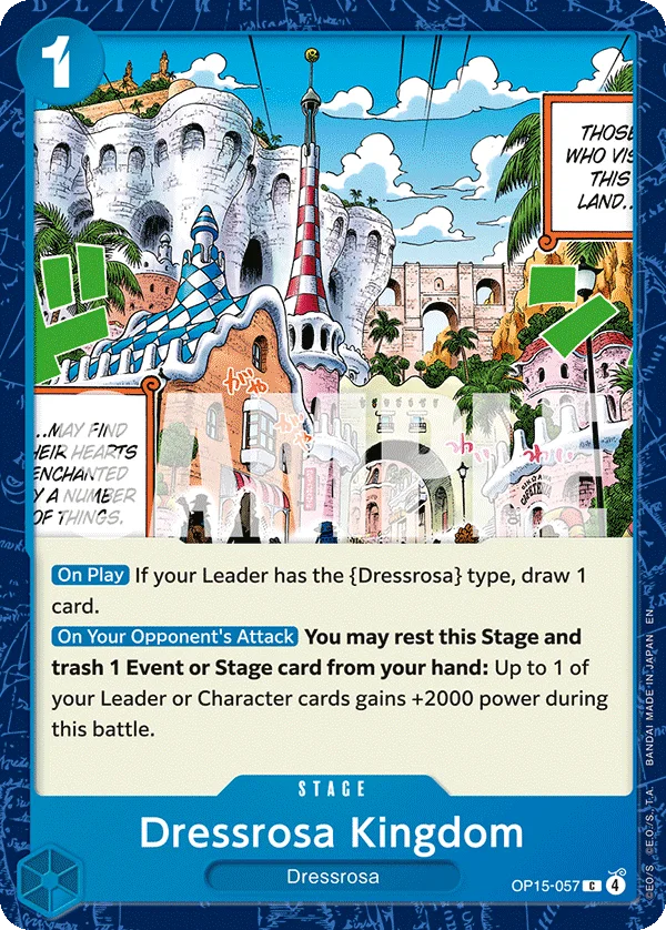 Dressrosa Kingdom OP15-057 – One Piece Card Game Stage