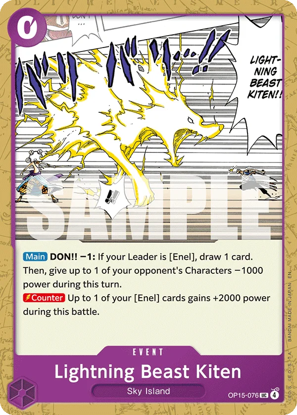 Lightning Beast Kiten OP15-076 – One Piece Card Game Event