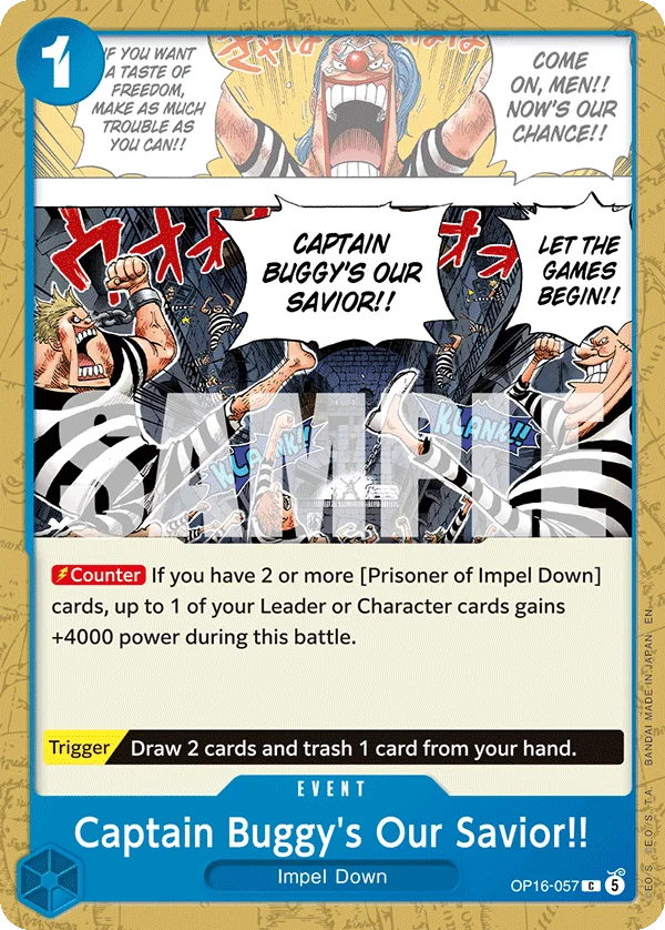 Captain Buggy's Our Savior!! OP16-057 – One Piece Card Game Event