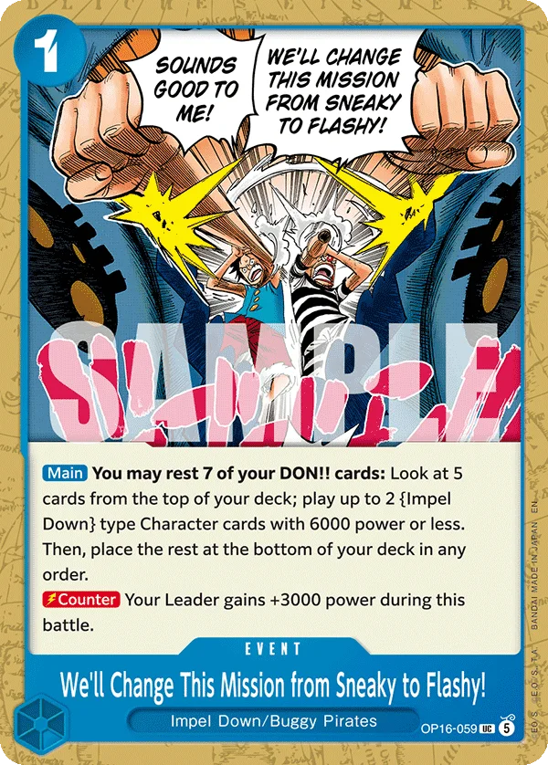We'll Change This Mission from Sneaky to Flashy! OP16-059 – One Piece Card Game Event