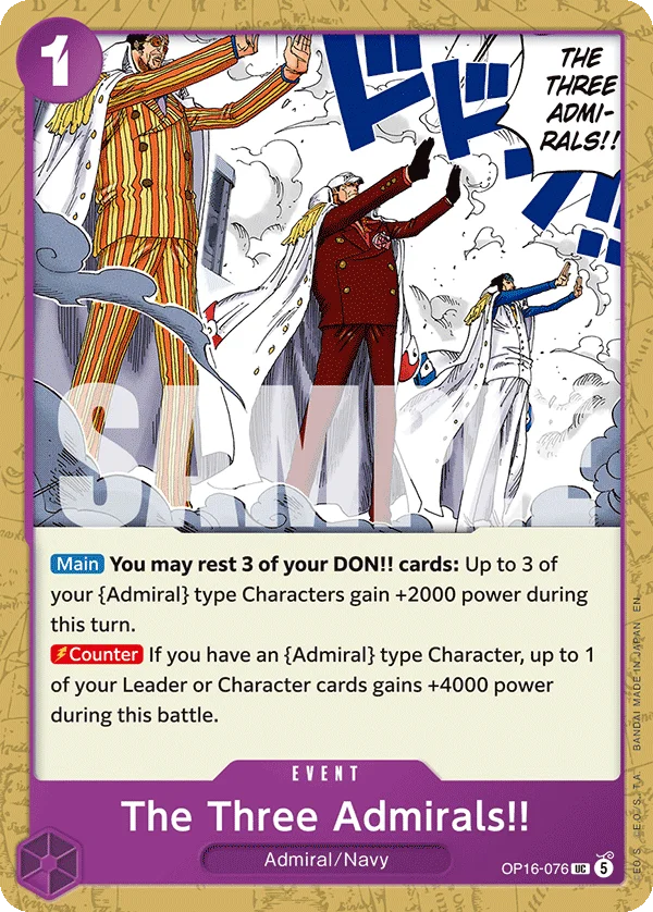 The Three Admirals!! OP16-076 – One Piece Card Game Event