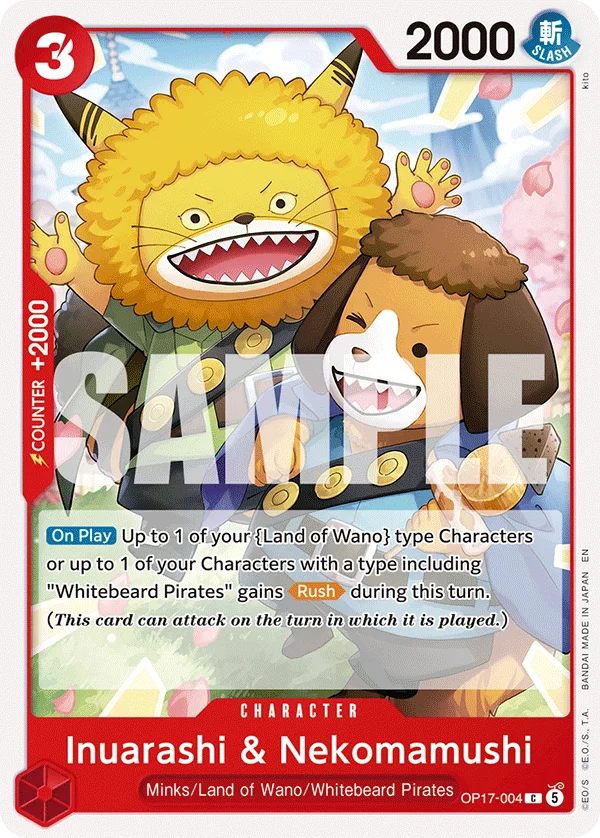 Inuarashi & Nekomamushi OP17-004 – One Piece Card Game Character