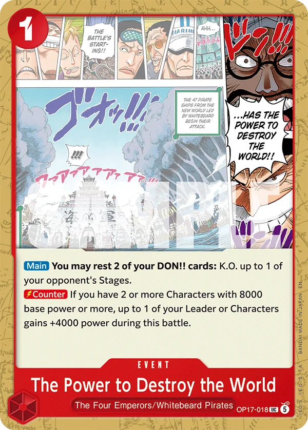 The Power to Destroy the World OP17-018 – One Piece Card Game Event