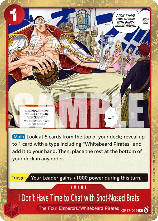 I Don't Have Time to Chat with Snot-Nosed Brats OP17-019 – One Piece Card Game Event