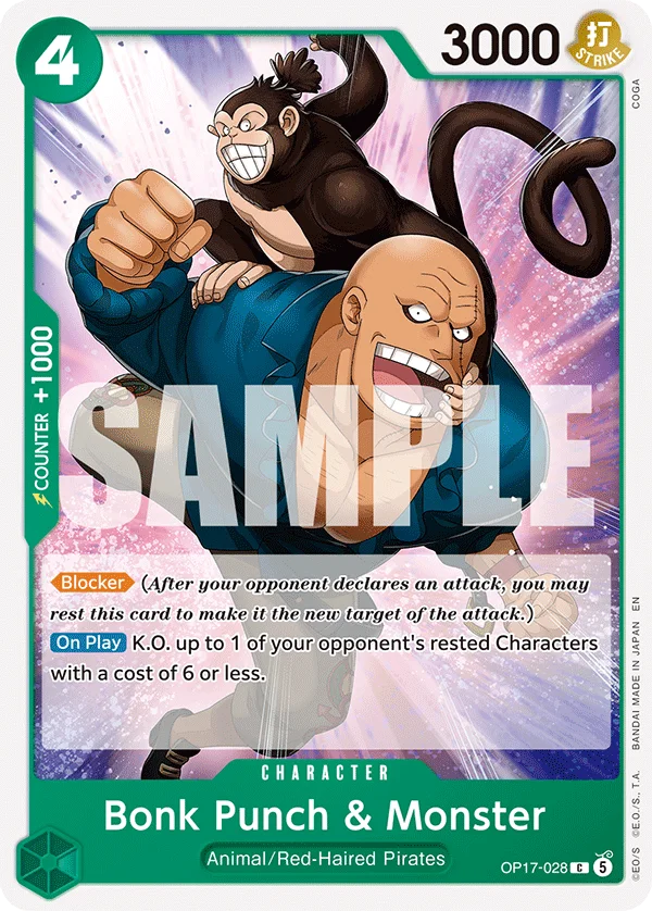 Bonk Punch & Monster OP17-028 – One Piece Card Game Character