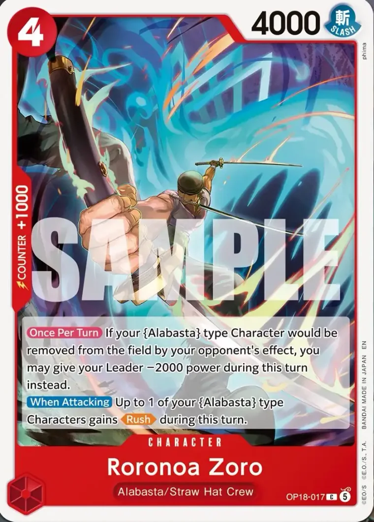 Roronoa Zoro OP18-017 – One Piece Card Game Character