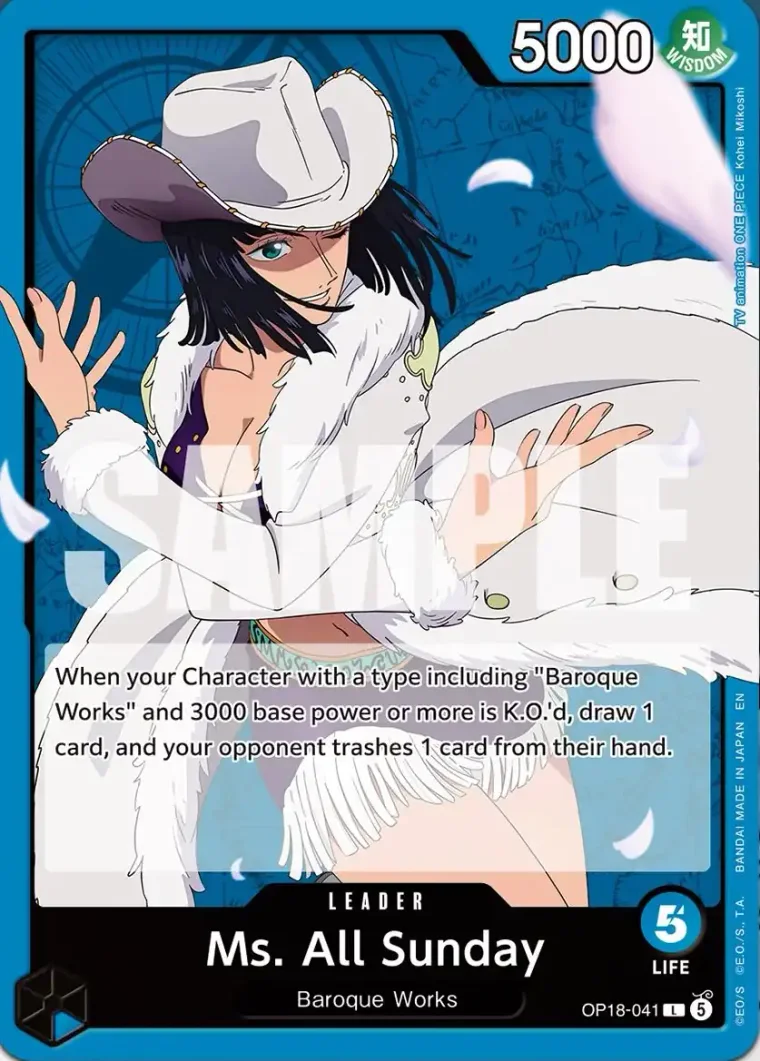 Ms. All Sunday OP18-041 – One Piece Card Game Leader
