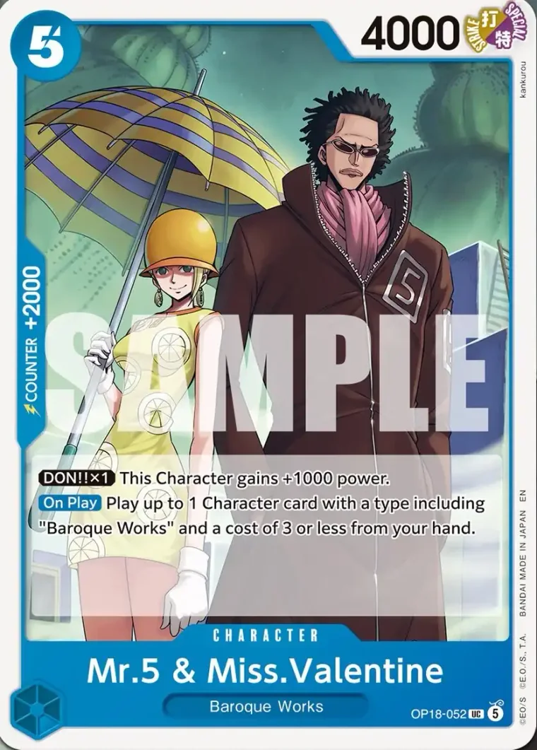 Mr.5 & Miss.Valentine OP18-052 – One Piece Card Game Character
