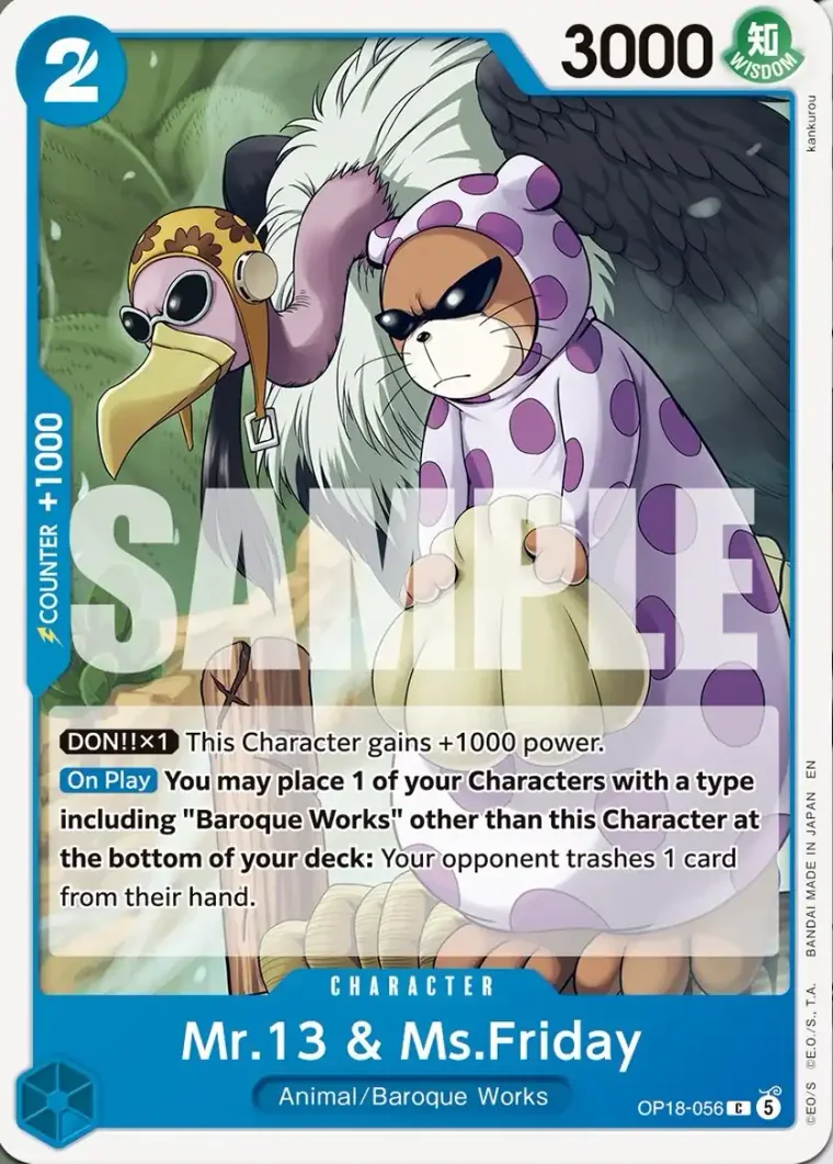 Mr.13 & Ms.Friday OP18-056 – One Piece Card Game Character