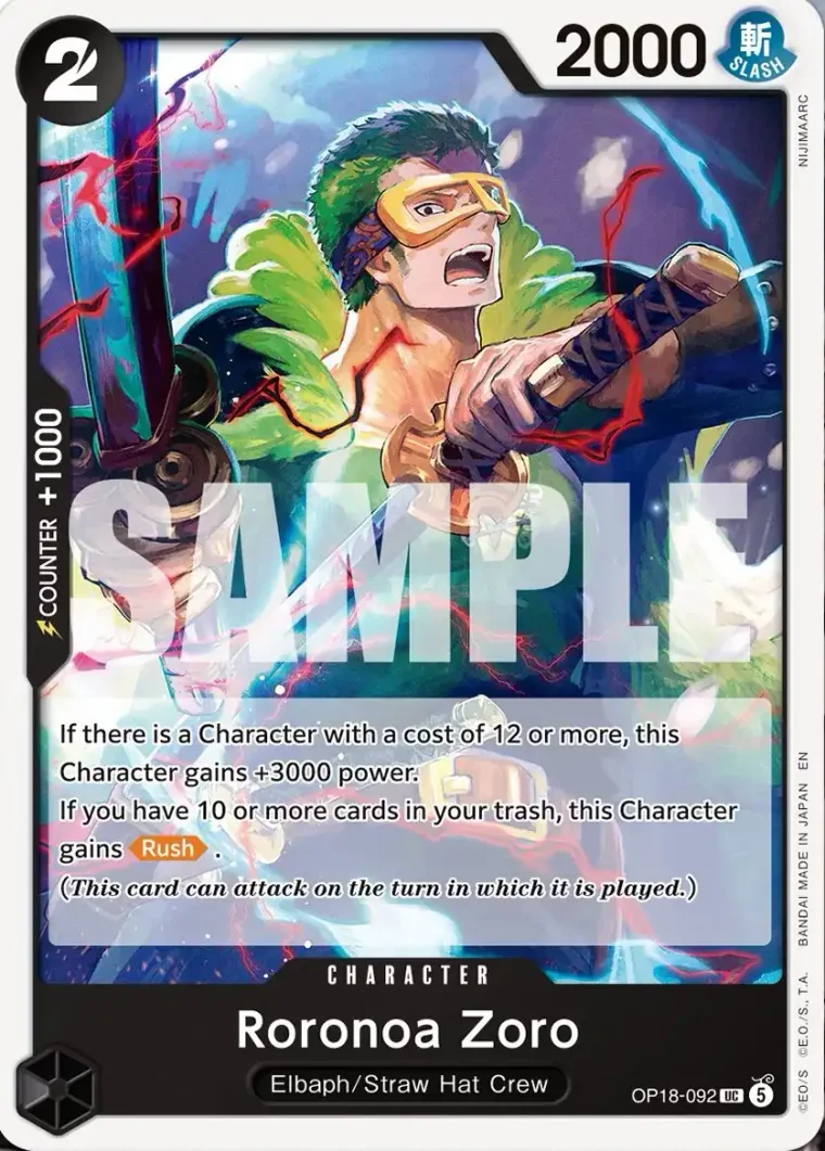 Roronoa Zoro OP18-092 – One Piece Card Game Character