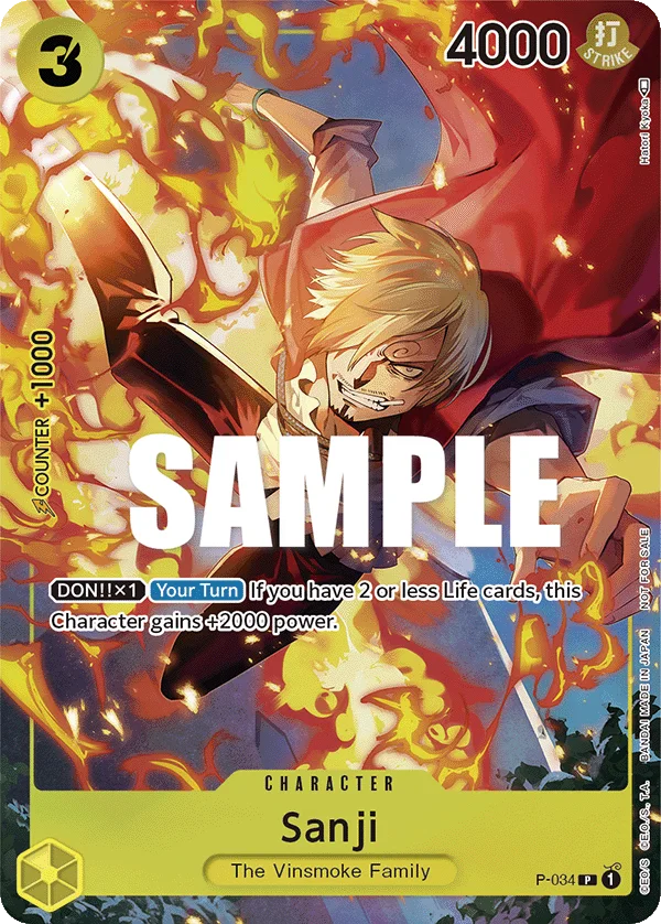 Sanji P-034 – One Piece Card Game Character