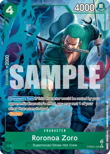 Roronoa Zoro PRB02-006 (Alternate art)