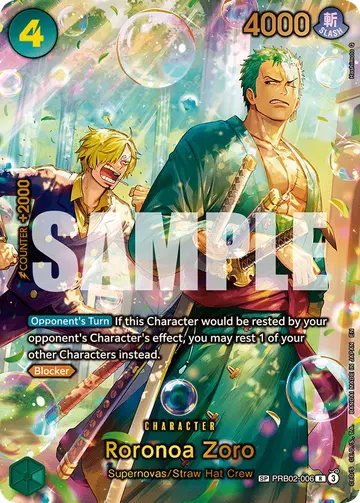 Roronoa Zoro PRB02-006 (Alternate art)