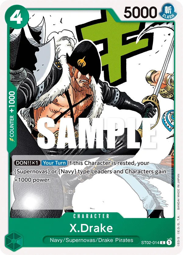 X.Drake ST02-014 – One Piece Card Game Character