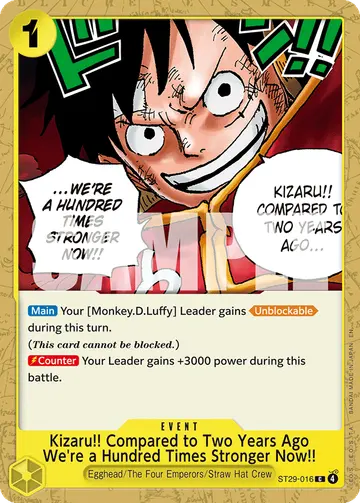 Kizaru!! Compared to Two Years Ago We're a Hundred Times Stronger Now!! ST29-016