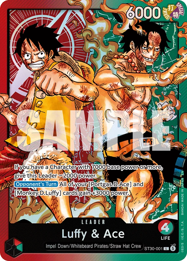 Luffy & Ace ST30-001 – One Piece Card Game Leader